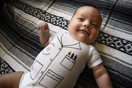 Infant in CANLAB onesie, Baby Affect and Behavior Study